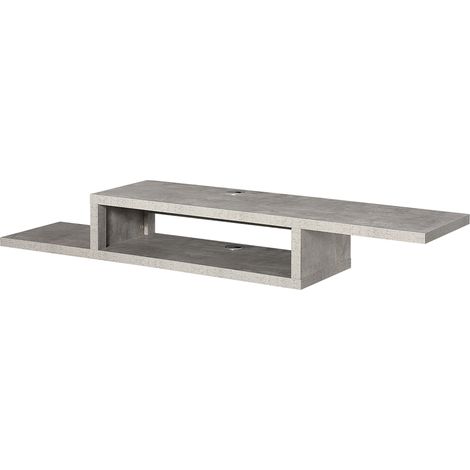 Schwebendes Wand-TV-Möbel – schwebendes Wandregal – Nische, Kabelmanagement – grau