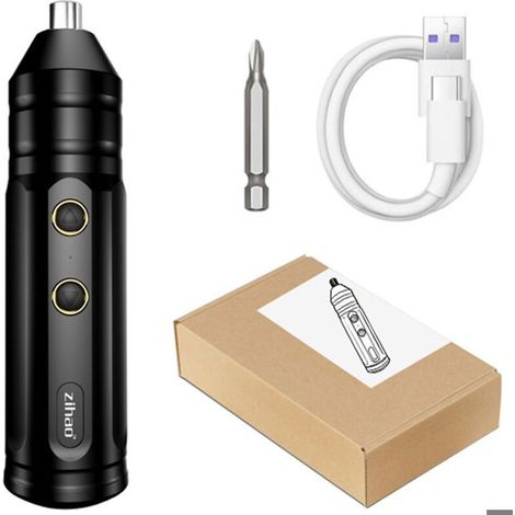 HOXILEELEO - Tournevis électrique sans fil mini, rechargeable multifonction, noir (1/4)