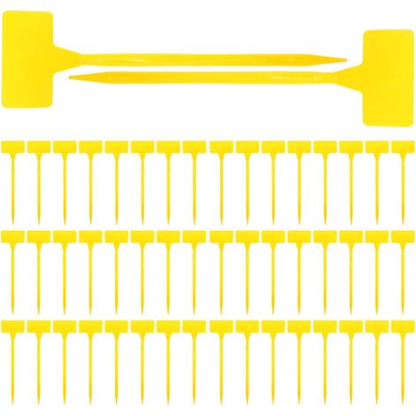 50 Pièces étiquettes plante,etiquette jardin exterieur,grand étiquettes plastique potager,étiquettes de Culture réutilisables-Jaune(309CM) (1/5)