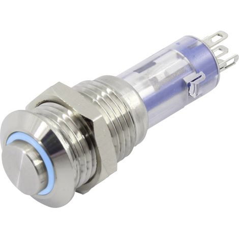 TRU COMPONENTS TC-6647576 LAS4GQH-11E/B/24V/S Drucktaster 48 V 2 A 1 x Aus/(Ein) tastend Blau 1 St