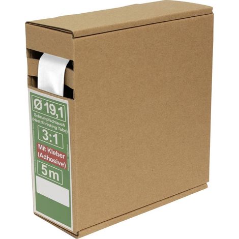 Quadrios 25CA493 Gaine thermorétractable avec colle blanc Taux de retreint:3:1 5 m W100083