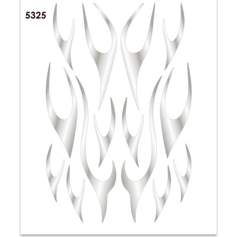Adesivi Stickers Midi Fiamme Cromate 35 x 25 cm