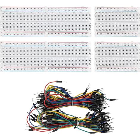Steckplatine-Set mit 2 x 400P und 2 x 830P ABS-Steckplatinen + 65 flexiblen Überbrückungsdrähten, ideal für Hobbyisten, Studenten und professionelle Ingenieure (1/5)