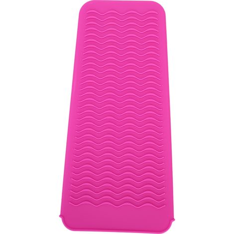 Pochette de voyage antidérapante rose pour lisseur à cheveux en silicone, résistante à la chaleur, housse de protection pour fer à friser (Rouge Rose) (1/5)