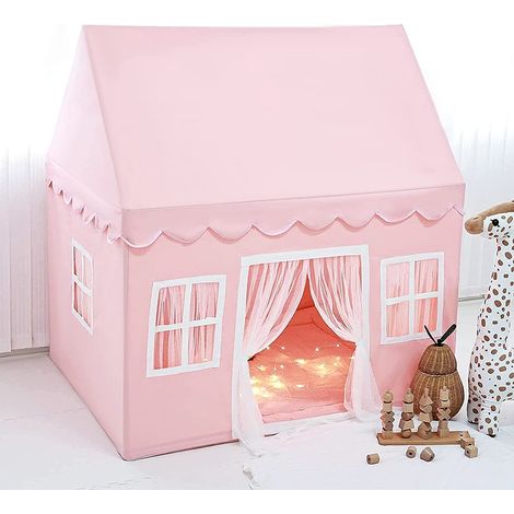 Tipi enfant avec coussins et lumières LED – Dimensions 132 x 120 x 102 cm – Tente de jeu intérieure pour 3 enfants – Tissus texturés (1/3)