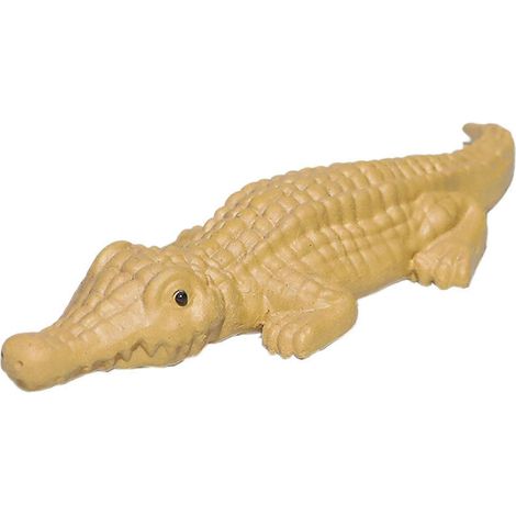 Ornement de cérémonie du thé en argile violette, figurine de crocodile à poser sur une table ou une étagère, pour appartement ou extérieur.-Yellow (1/5)