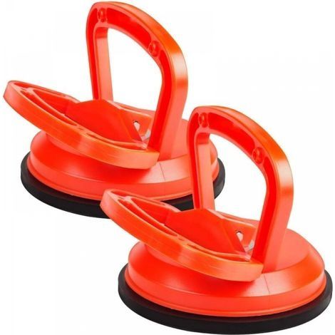 2 Pcs Ventouses 40 KG Ventouses sous Vide Orange Diamètre 115 mm pour Carrelage, Verre, Bois (1/5)