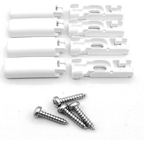 Ensemble de 4 accessoires de base pour stores enrouleurs plissés (blanc/noir/gris) disponible en stock. (1/5)
