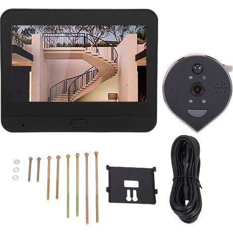 Support de caméra judas de porte pour sonnette vidéo intelligente Tuya 3 MP 1080P, appartement à 160 degrés, visionneuse visuelle 4,3 pouces, détection de mouvement PIR, batterie 5000 mah (1/5)
