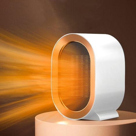 Calefactor de bajo consumo de 1200 W, mini calefactor de cerámica PTC silencioso con termostato para dormitorio, sala de estar y oficina (blanco) (1/5)