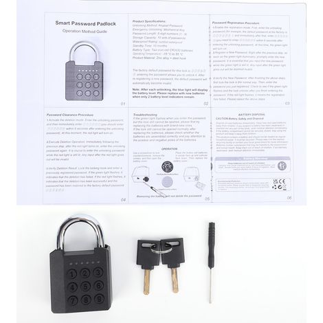 Serrure intelligente, entrée sans clé, cadenas BT, étanche IP67, contrôle par application, corps en alliage de Zinc, mot de passe pour casier de gymnastique, rangement de porte d'armoire (1/5)