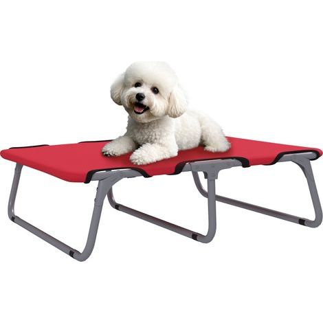 Cestino pieghevole per cani, utilizzabile sia all'interno che all'esterno, in metallo e tessuto Oxford, 71 x 58 x 20 cm, rosso (1/5)