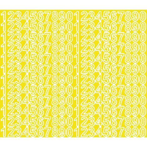 Autocollants chiffres 1,5 cm jaune mat (1/2)
