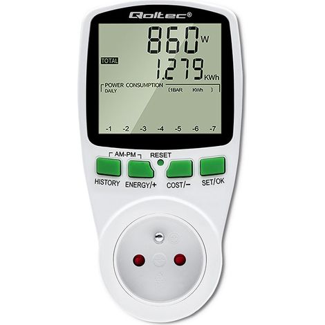 Wattmeter Energieverbrauchsmessgerät PM0627 mit Messverlauf 3680W 16A LCD