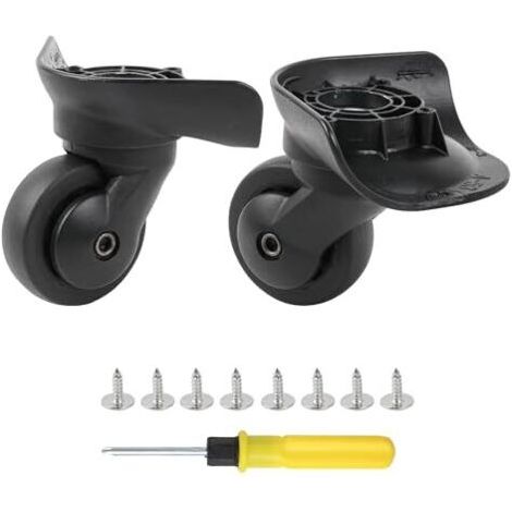 Black DIY 8.3x10.4x5.2cm Large Left & Right Bagages Remplacement Pack de 2 valises de Roues gauche et droite