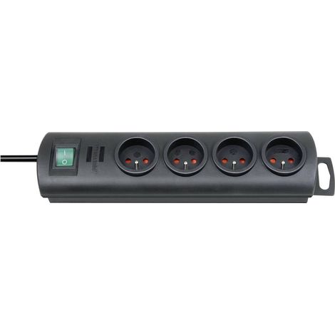Bloc multiprise avec interrupteur Brennenstuhl 1153304124 x4 noir fiche FR 1 pc(s)