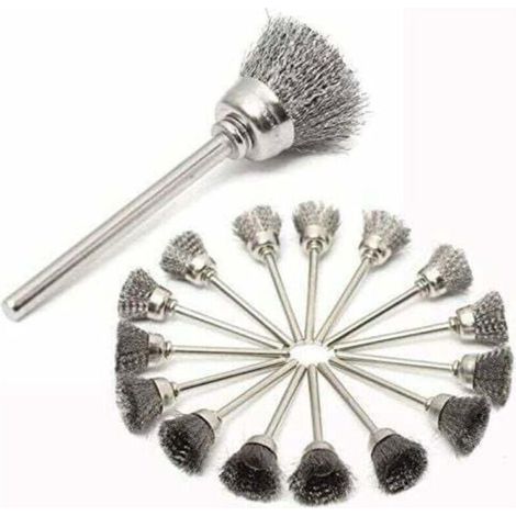 Ensemble de 45pcs Fil d'acier Inoxydable Brosse Métallique de Forage Brosses Dremel Accessoires de Outils Rotatifs pour Nettoyage Polissage