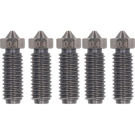 5 pièces buses en acier trempé 0,4 mm pour imprimante 3D Kobra 3, accessoires et pièces de rechange (1/5)