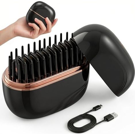 Mini lisseur à cheveux sans fil et portable, compatible avec la charge USB-C, 3 réglages de température, chauffe rapide, design compact, idéal pour la maison et les voyages. Qualité exceptionnelle. (1/5)