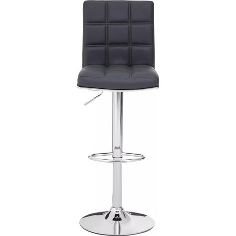 Interiors by Premier Grey Faux Leather Bar Chair, Backrest Breakfast Bar Chair, Footrest Living Bar Chair Kitchen (1/5)