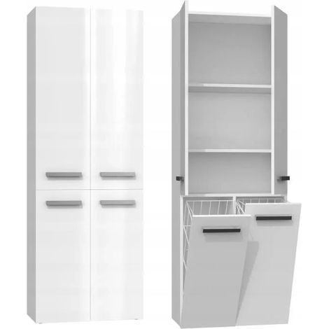 Top-e-shop Moderne weiße Garderobe mit integrierten Körben (1/3)