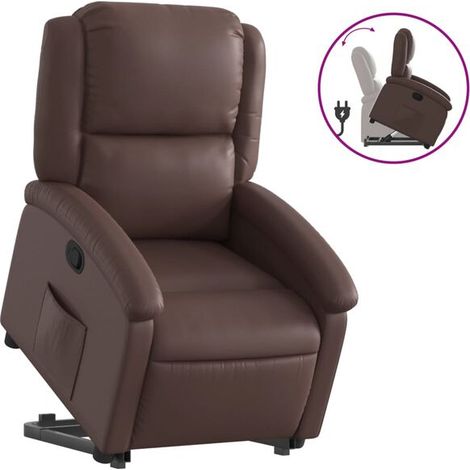 fauteuil lounge en similicuir marron (1/5)