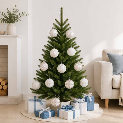 vidaXL Conjunto de bolas de Navidad XL 12 uds. Blanco y Oro Rosa 10 cm (1/5)
