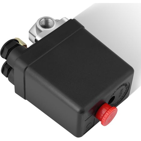1 Pressostat Compresseur, 4 Ports, Contrôle 90-120 PSI, Interrupteur Rouge, Accessoire Compresseur
