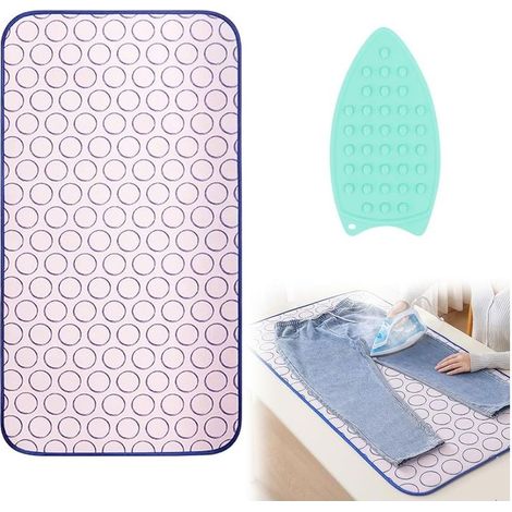 Pliable, Rose, 45 x 70cm Tapis de Repassage, Tapis à Repasser avec Repose Fer, Coussin à Repasser pour Table, Couverture de Repassage pour Bureau et Autres Surfaces (1/5)