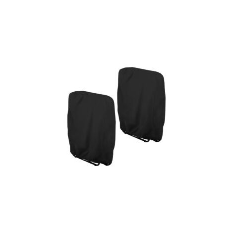 2 pièces Housse de Protection pour Chaise Longue Pliante, Oxford Coupe-Vent Anti-UV Imperméable Housses pour Chaises de Jardin Pliantes, Housse de Chaise Longue de Jardin (Noir) (1/5)