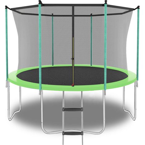 Trampolín exterior 8FT verde con red de seguridad y escalera, carga 181 kg (1/4)