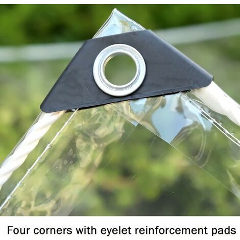 Bâche Transparente Imperméable, Résistant à la Déchirure Bâche de Protection Étanche, Résistant à poussière avec Cordon(1.2x3m) (1/4)