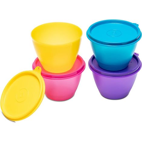 Lot de 4 récipients en plastique Multicolore 450 ml
