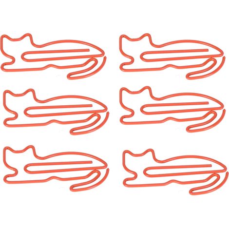 100 trombones mignons en forme d'animaux, marque-pages amusants, clips pour organiser vos documents et agenda, orange (1/5)