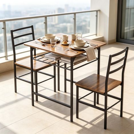 Ensemble de salle à manger moderne, ensemble de salle à manger gain de place avec table et deux chaises, ensemble de meubles compact (comprenant uniquement 2 chaises et 1 table) (1/5)