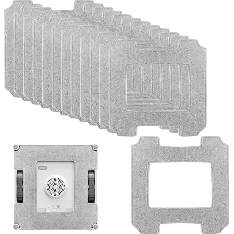 16 Stück Reinigungspad Ersatzteile compatible with Ecovacs Winbot W1 / W1 Pro / W2 / W2 Omni Fensterputzroboter, Waschbare Mikrofaser Wischtücher Effektiv Flecken und Staub Von Fenstern