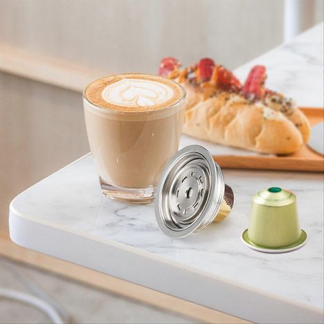 Adaptateur de capsules de café pour machine VertuoLine Vertuo, convertisseur de dosettes réutilisable, compatible avec les machines Nespresso Vertuo, accessoire pratique pour infusion, lot unique, cou (1/5)