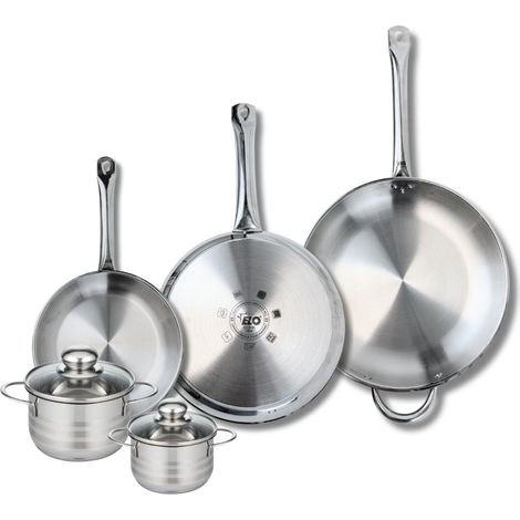 Ensemble de 3 Poêles de cuisson 24, 28 et 32 cm et 2 faitouts 12 et 14 cm Elo Profi Brillant (1/5)