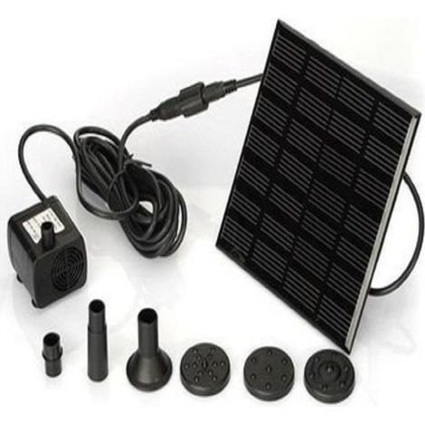 7V 1.2W Solar Fountain Pump, Solar Water Pump with 6 Nozzles, Brushless Submersible Fountain Kit, 11x11cm, 3m Line Length (1/5)