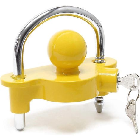 Antivol de remorque avec Anneau Cadenas de sécurité pour Caravane Entre de tte dattelage de 50 mm (1/5)