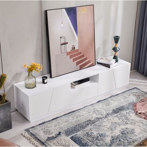 TV Möbel Sideboard 170 cm weißes MDF modern OKMYHOME (1/5)