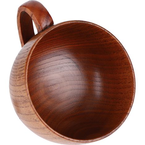 Tasse en bois naturel, mug à café/bière en bois, tasse à lait pour petit-déjeuner, tasse à boire ménagère (1/5)