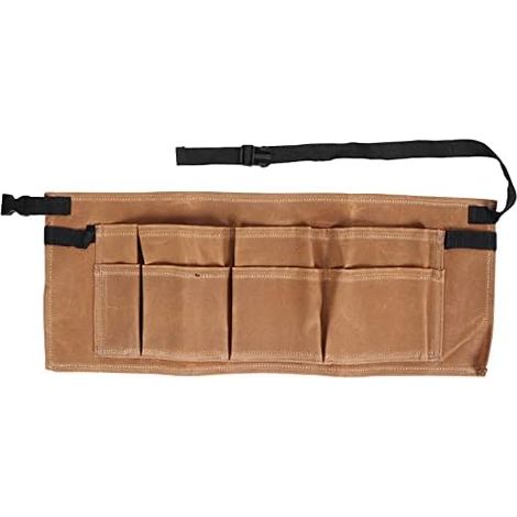 CSPARKV - Bolsa para herramientas de jardín ajustable de 66 x 26 cm, con múltiples bolsillos, para carpintería, cinturón multiusos, delantal, riñonera, bolsa de almacenamiento (marrón)