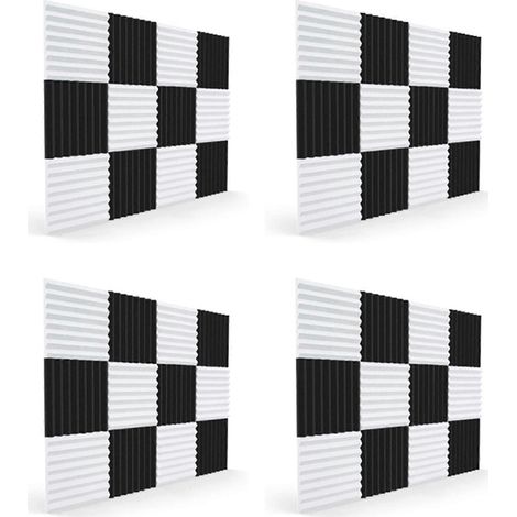 48 Akustikschaumstoffplatten, Schalldämmkeile, Schalldämmmatten, für Studio- und Spielzimmerdecken, 2,5 x 30 x 30 cm (1/5)