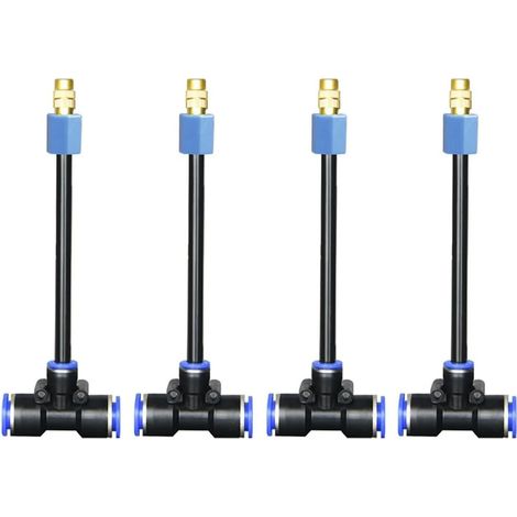 Set mit 4 universellen, verstellbaren, flexiblen Düsen, kompatibel mit 6-mm-Schläuchen, zum Kühlen und Entstauben des Gartens im Freien. (1/5)