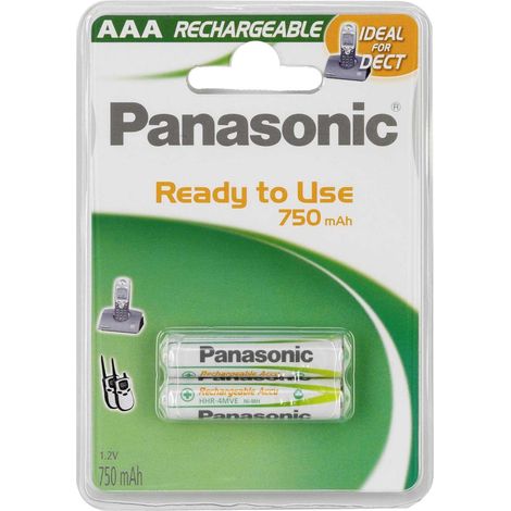 Panasonic HHR-4MVE/2BD - Batterie 2 x AAA-Typ - NiMH - (wiederaufladbar) - 750 mAh