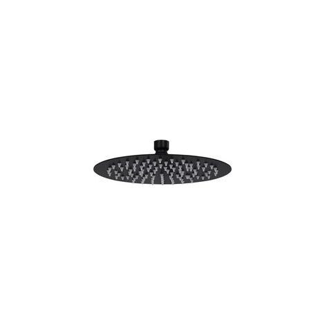 Pommeau de douche effet pluie, acier inoxydable, 20 cm, rond, noir (1/5)