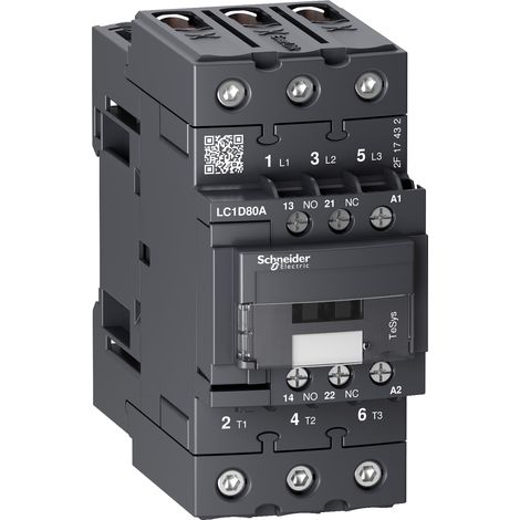 TeSys D contactor 3P 80A AC-3 up to 440V coil 400V AC 50/60Hz - LC1D80AV7