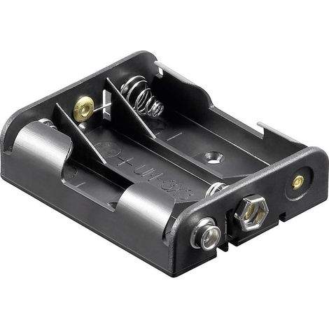 portabatteria per 3 batterie stilo (aa) con collegamento a pressione (1/2)