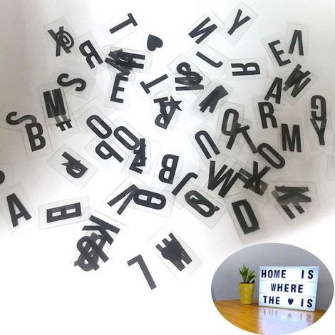 96 Lettres et Chiffres pour Boîte Lumineuse LED A4 Noir (1/3)